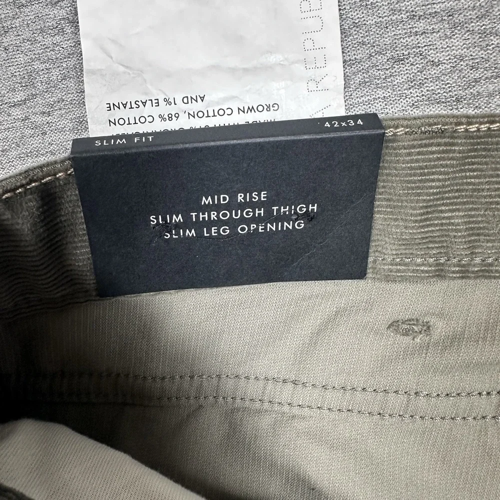 Banana Republic Pants Mens Size 42x34 Green Traveler Slim Corduroy Mid Rise